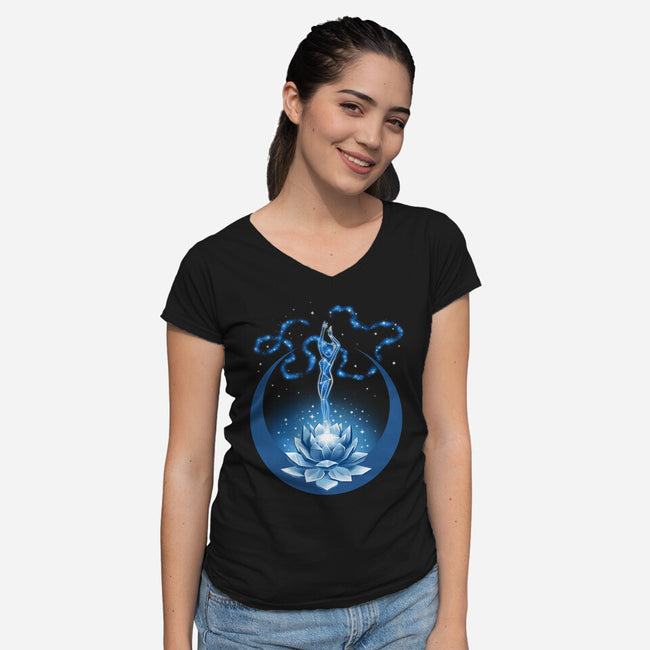 Millennium Crystal-womens v-neck tee-Kat_Haynes