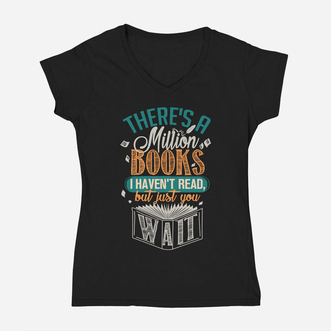 Million Books I Haven't Read-womens v-neck tee-neverbluetshirts