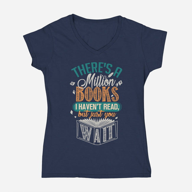 Million Books I Haven't Read-womens v-neck tee-neverbluetshirts