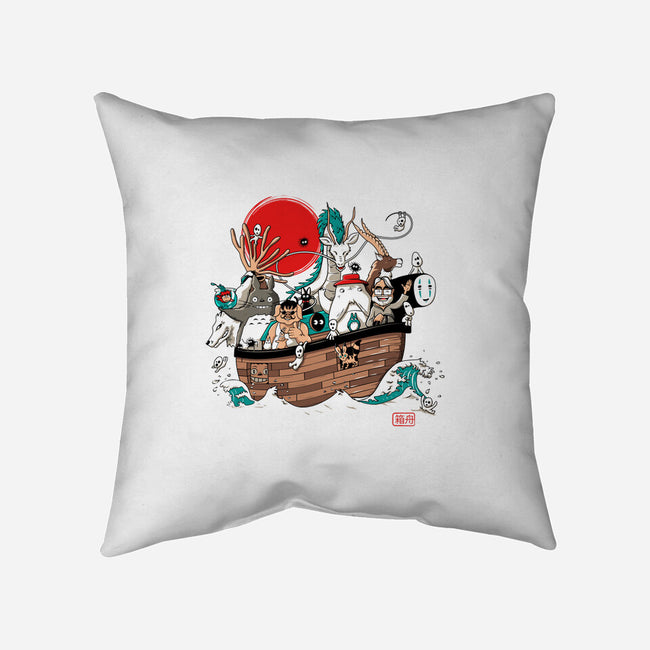 Miyazaki's Ark-none non-removable cover w insert throw pillow-ducfrench