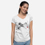 MONO Racer Sumi-e-womens v-neck tee-DrMonekers