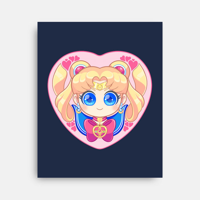 Moon Love-none stretched canvas-strawberryquiche