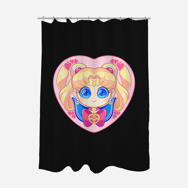 Moon Love-none polyester shower curtain-strawberryquiche