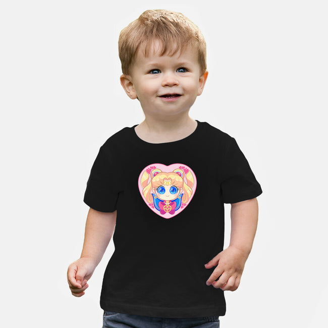 Moon Love-baby basic tee-strawberryquiche