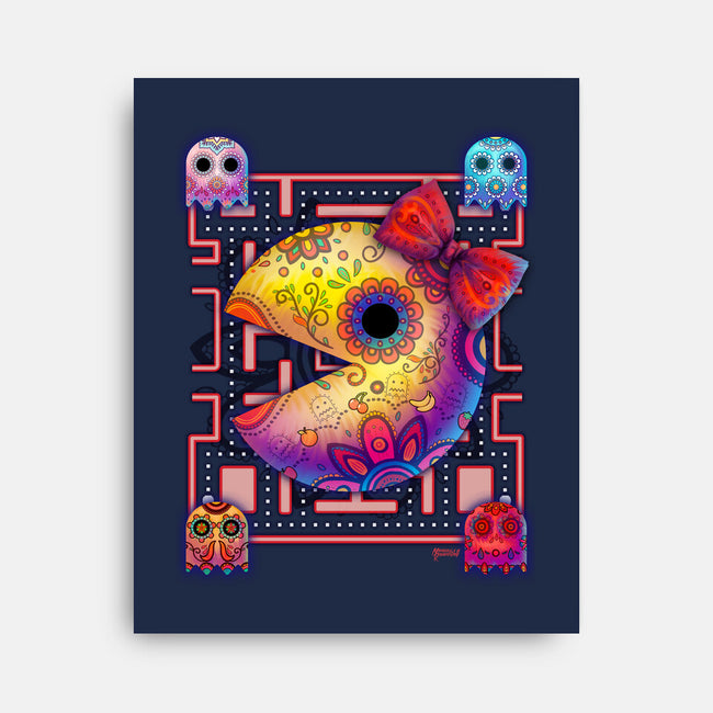 Ms Pac Muertos-none stretched canvas-MoniWolf