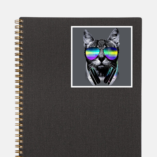 Music Lover Cat-none glossy sticker-clingcling