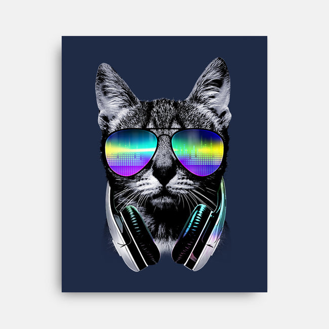 Music Lover Cat-none stretched canvas-clingcling