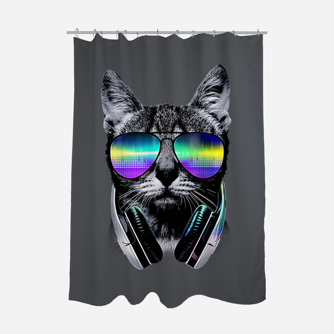 Music Lover Cat-none polyester shower curtain-clingcling