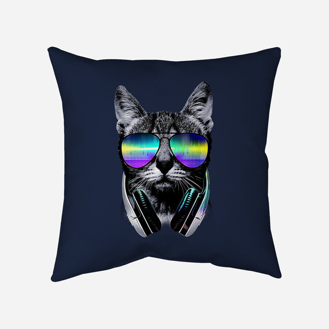 Music Lover Cat-none removable cover throw pillow-clingcling