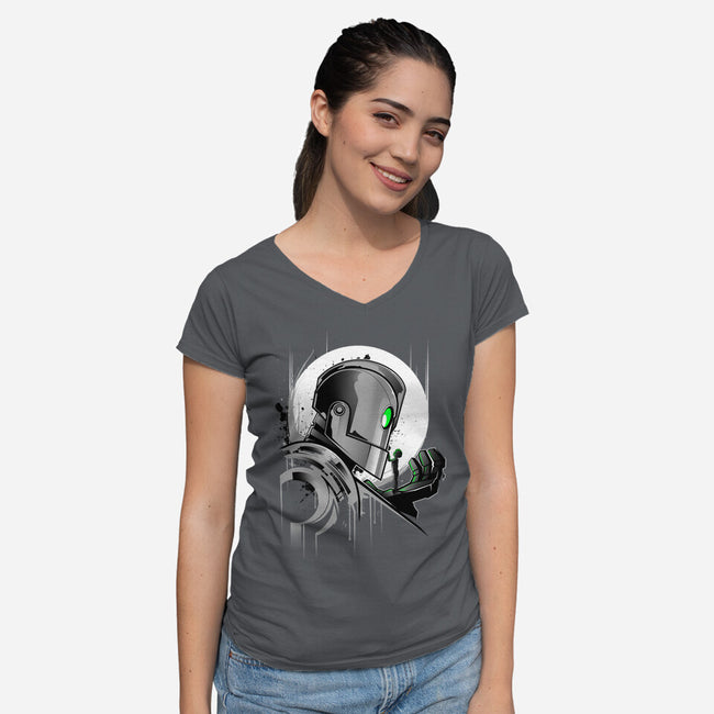 My Giant Friend-womens v-neck tee-InkOne