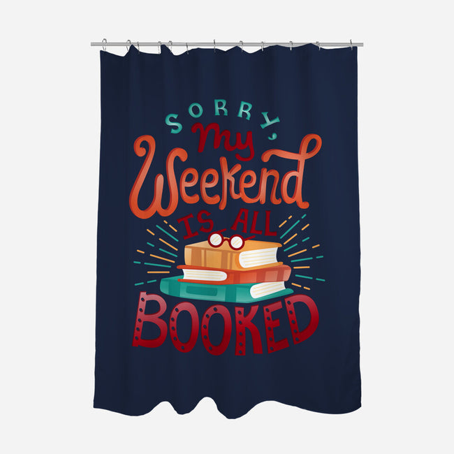 My Weekend is Booked-none polyester shower curtain-risarodil