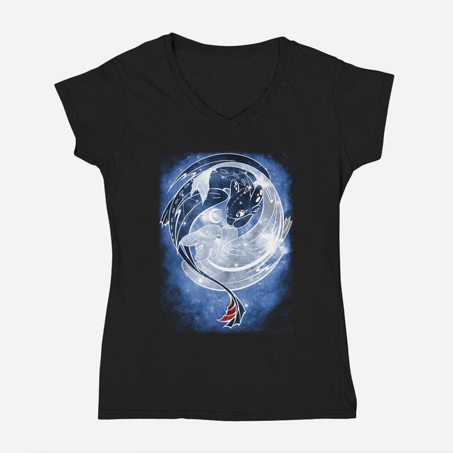 Last Starry Dragons-womens v-neck tee-ChocolateRaisinFury