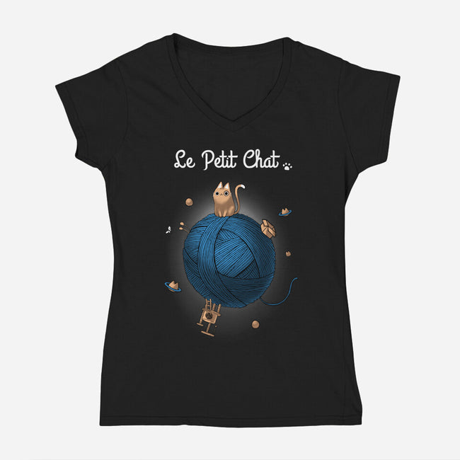 Le Petit Chat-womens v-neck tee-BlancaVidal
