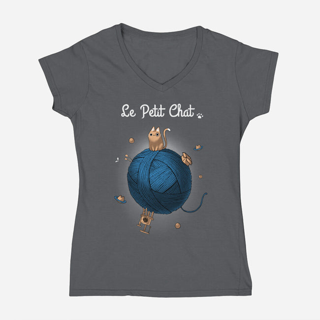 Le Petit Chat-womens v-neck tee-BlancaVidal