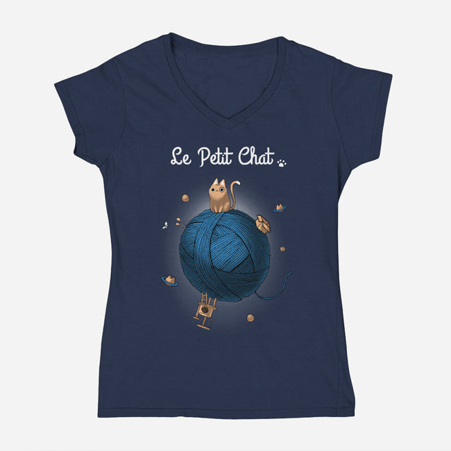 Le Petit Chat-womens v-neck tee-BlancaVidal