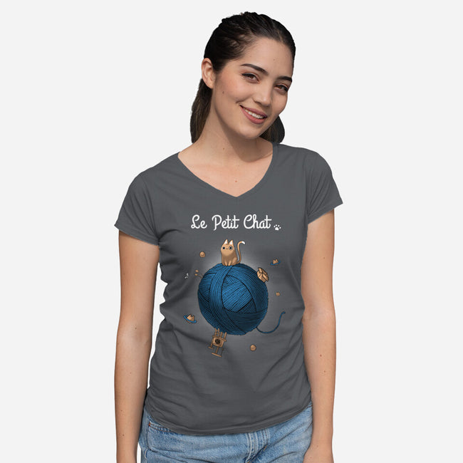 Le Petit Chat-womens v-neck tee-BlancaVidal