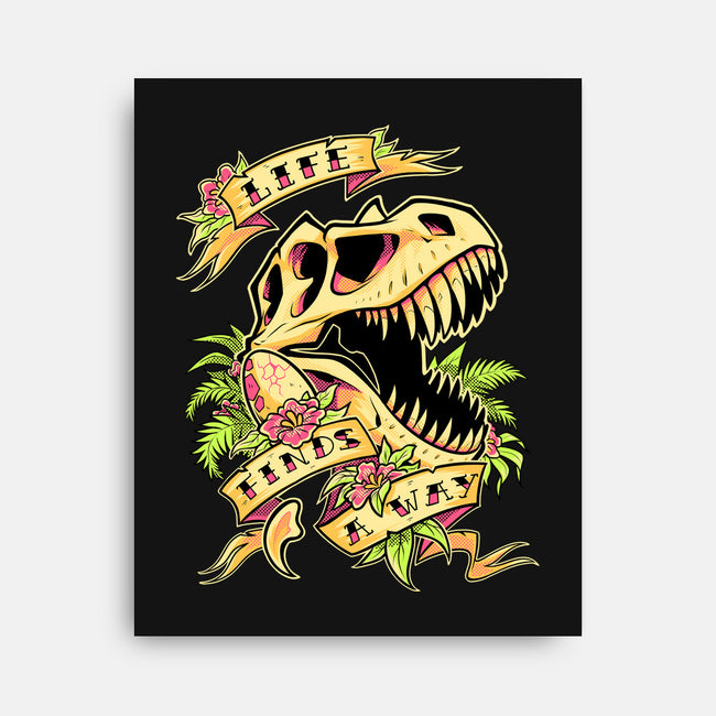 Life Finds a Way-none stretched canvas-Squeedge Monster