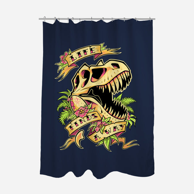 Life Finds a Way-none polyester shower curtain-Squeedge Monster