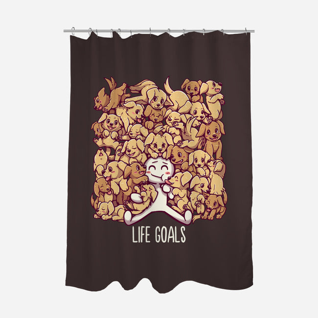 Life Goals-none polyester shower curtain-TechraNova