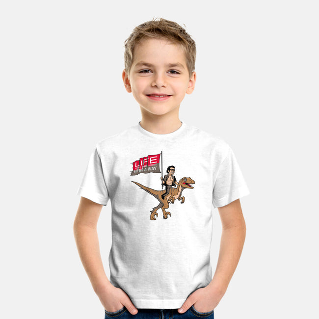 Life Uhhh Finds a Way-youth basic tee-Ben Douglass