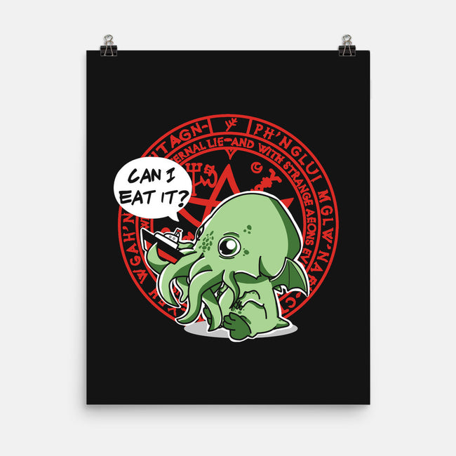 Little Cthulhu Is Hungry-none matte poster-TaylorRoss1