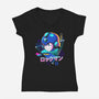 LoFi Blue Bomber-womens v-neck tee-vp021