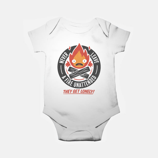 Lonely Fire Demon-baby basic onesie-adho1982