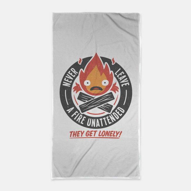 Lonely Fire Demon-none beach towel-adho1982