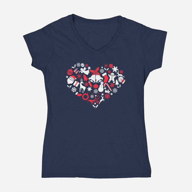 Love Christmas-womens v-neck tee-neverbluetshirts
