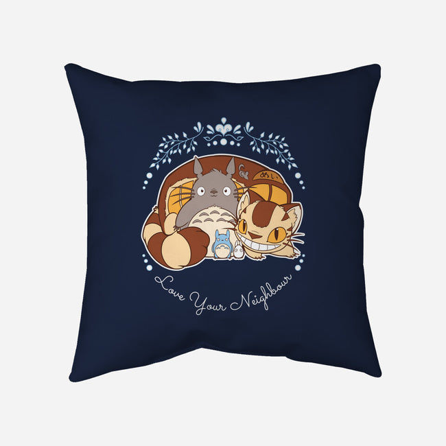 Love Your Neighbour-none non-removable cover w insert throw pillow-ChocolateRaisinFury