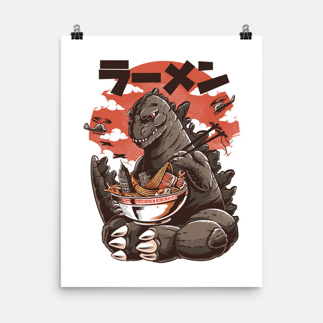 Kaiju Ramen-none matte poster-ilustrata