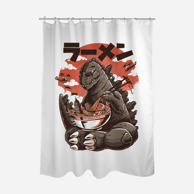 Kaiju Ramen-none polyester shower curtain-ilustrata