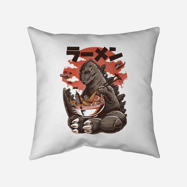 Kaiju Ramen-none removable cover w insert throw pillow-ilustrata