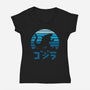 Kaiju Sun Set-womens v-neck tee-manospd