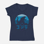 Kaiju Sun Set-womens v-neck tee-manospd