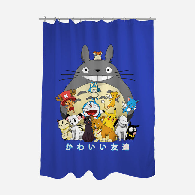 Kawaii Friends-none polyester shower curtain-batang 9tees