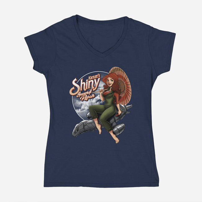 Kaylee's Spacecraft Repair-womens v-neck tee-Bamboota