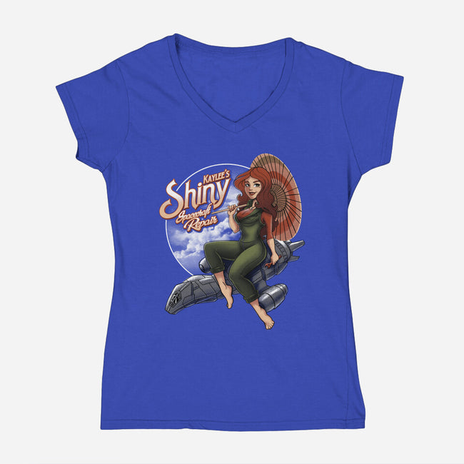 Kaylee's Spacecraft Repair-womens v-neck tee-Bamboota