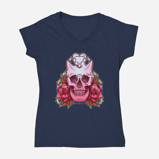 Killer Queen of Diamonds-womens v-neck tee-AutoSave