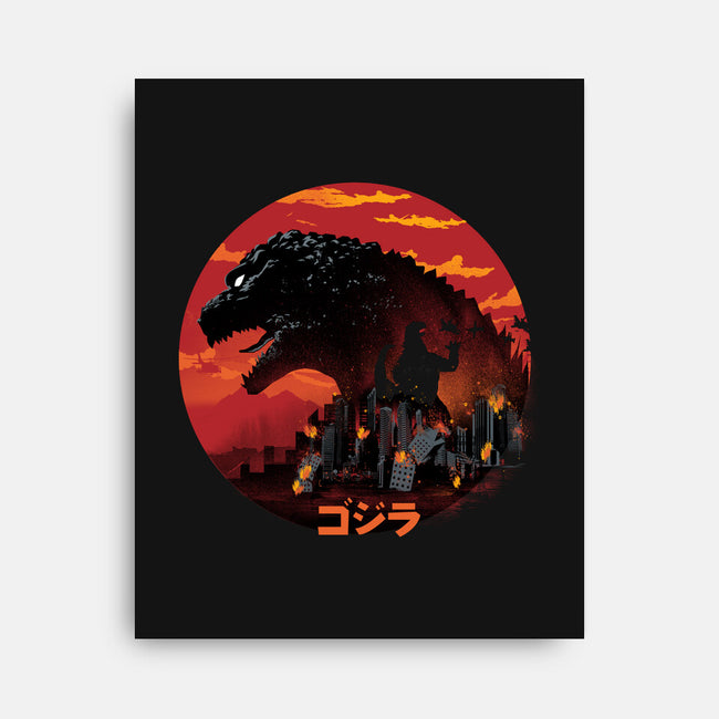King Kaiju-none stretched canvas-dandingeroz