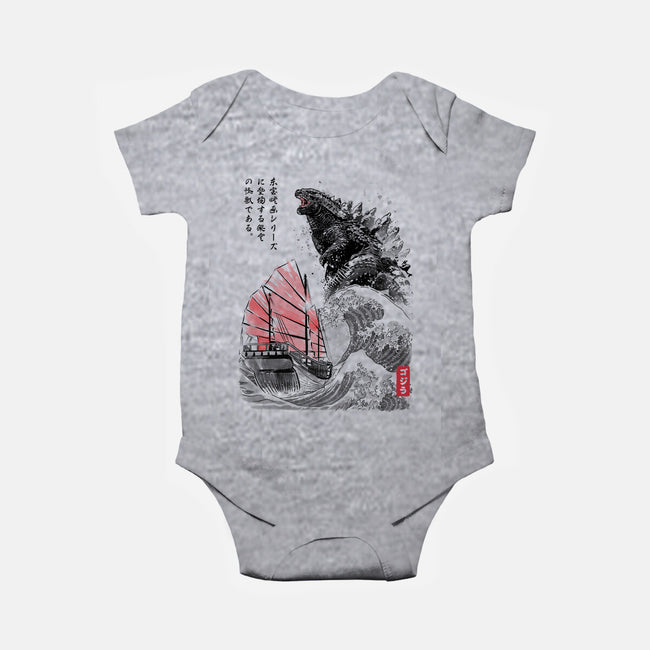 King Kaiju Sumi-e-baby basic onesie-DrMonekers