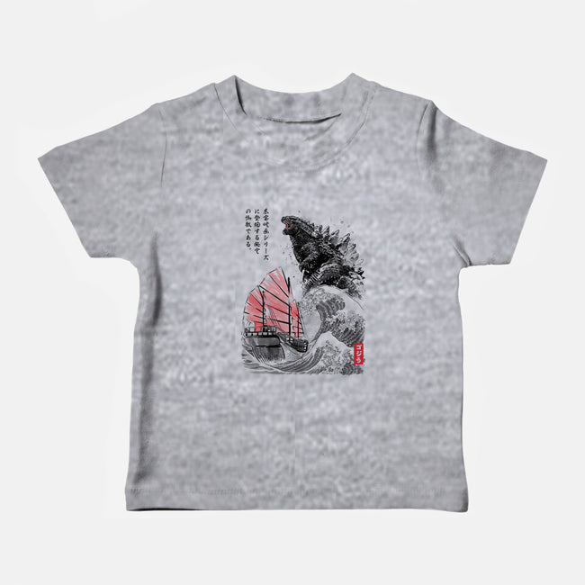King Kaiju Sumi-e-baby basic tee-DrMonekers