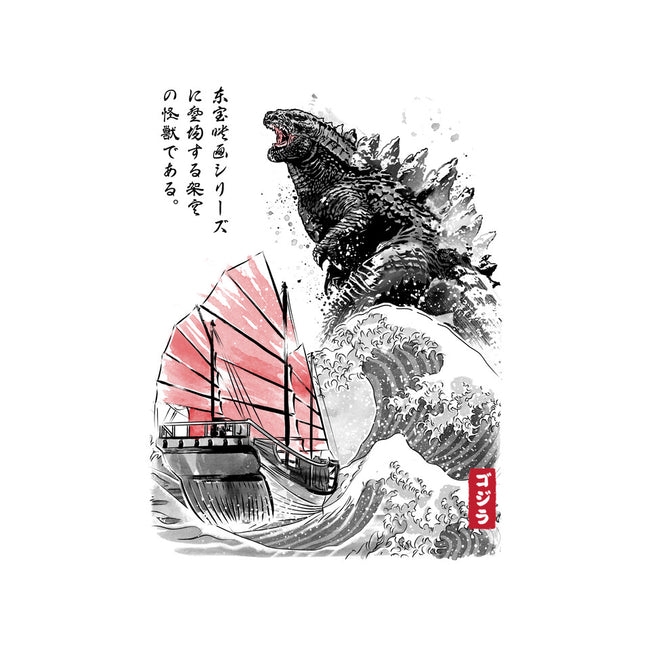 King Kaiju Sumi-e-none fleece blanket-DrMonekers