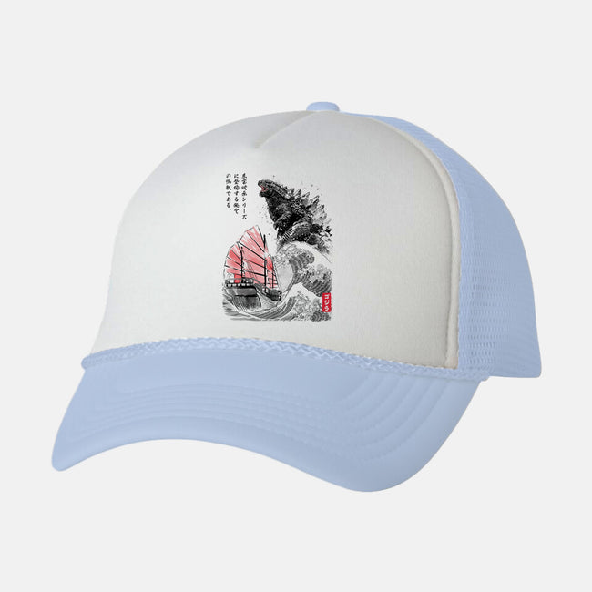 King Kaiju Sumi-e-unisex trucker hat-DrMonekers