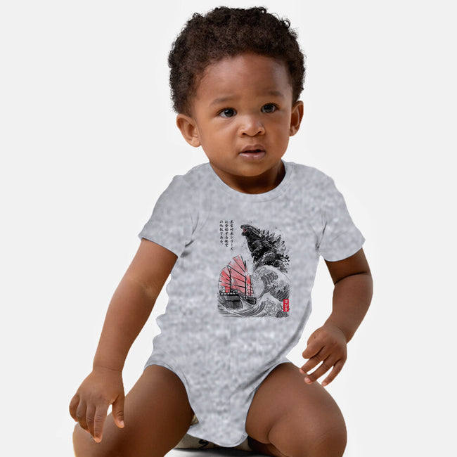 King Kaiju Sumi-e-baby basic onesie-DrMonekers