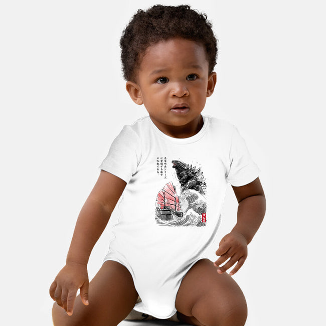 King Kaiju Sumi-e-baby basic onesie-DrMonekers