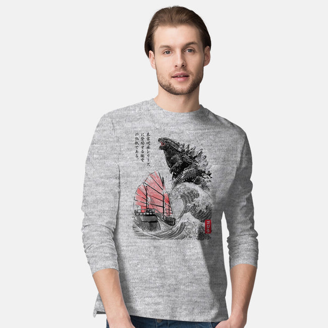 King Kaiju Sumi-e-mens long sleeved tee-DrMonekers