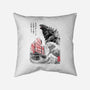 King Kaiju Sumi-e-none removable cover w insert throw pillow-DrMonekers