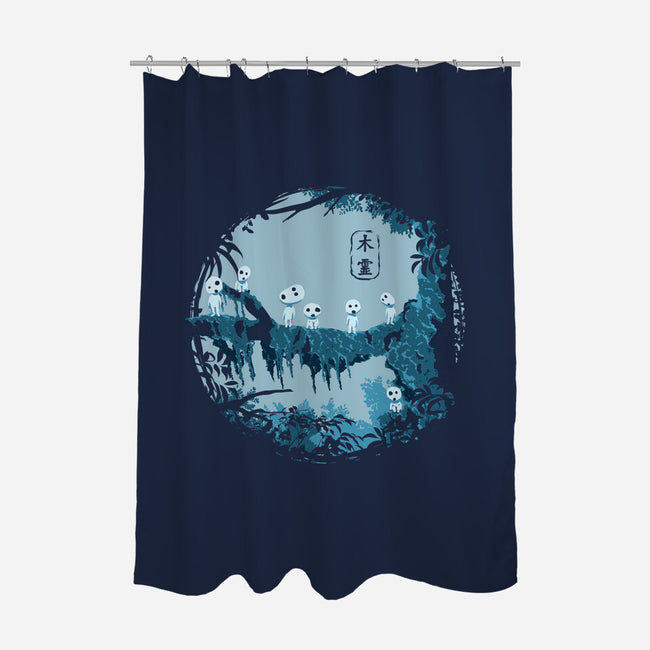 Kodamas-none polyester shower curtain-ducfrench
