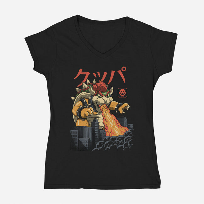 Koopa Kaiju-womens v-neck tee-vp021